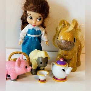 Disney Store Animators Collection Belle Beauty & The Beast Mini Doll Playset